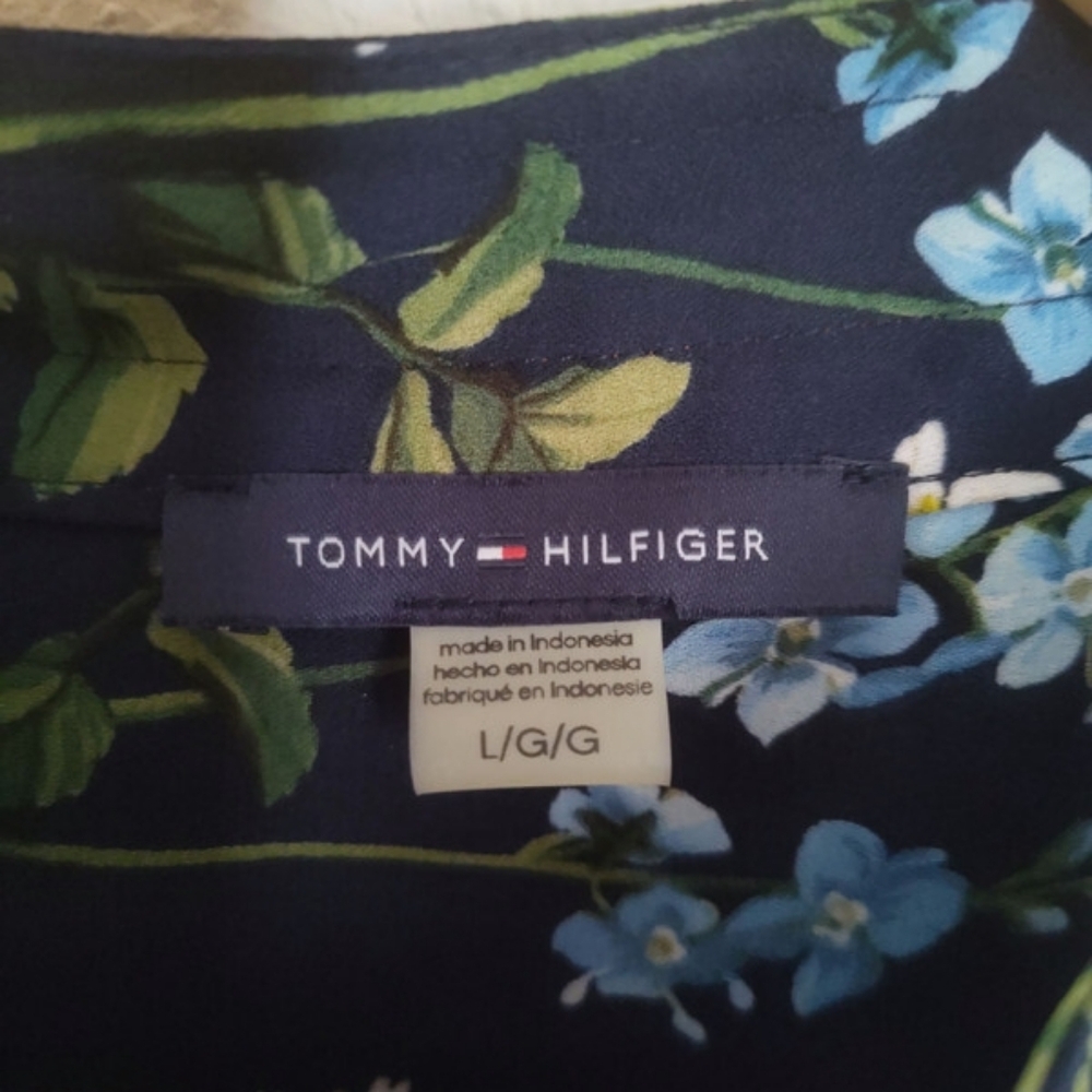 Tommy Hilfiger Lovely Navy Red & White Top Tunic Size Large - Picture 3 of 4